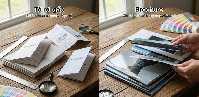 Mẫu in tờ rơi gấp và brochure gấp 3 đẹp tphcm