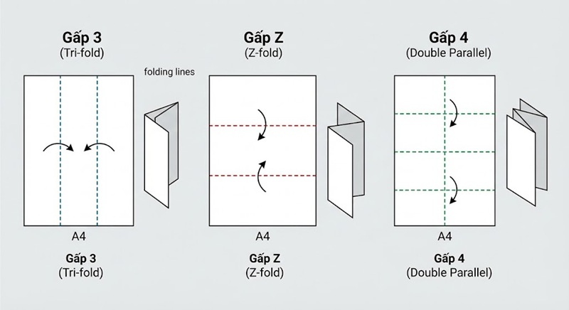Quy cách in tờ rơi gấp 4 và brochure gấp 3