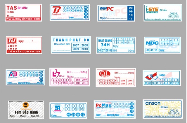 Các loại giấy in tem bảo hành