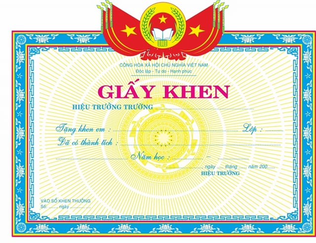 Cách in giấy khen học sinh