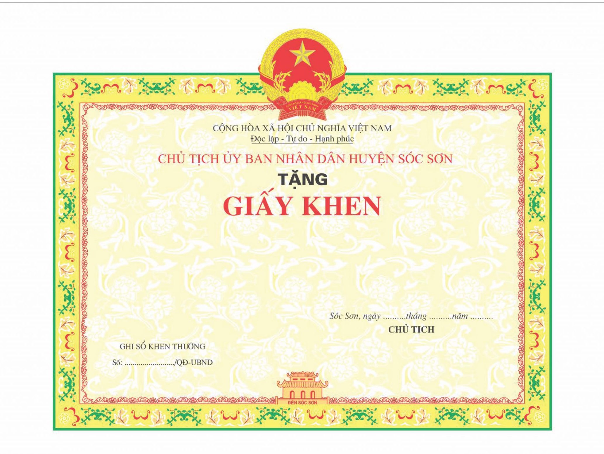 Mẫu giấy khen đẹp ấn tượng