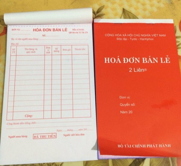 Hóa đơn bán lẻ 2 liên