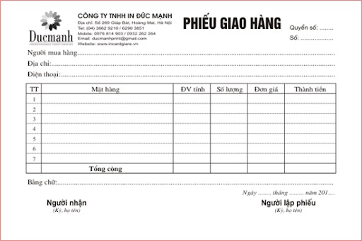 Các Ưu Điểm Của In Phiếu Giao Hàng Giá Rẻ