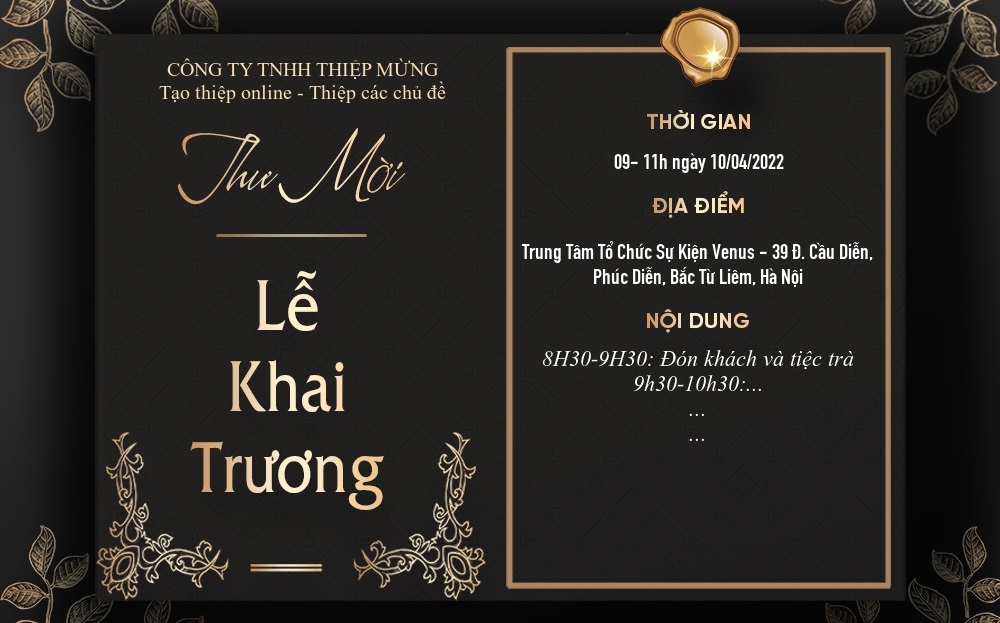 Tầm quan trọng của thiệp mời khai trương trong kinh doanh