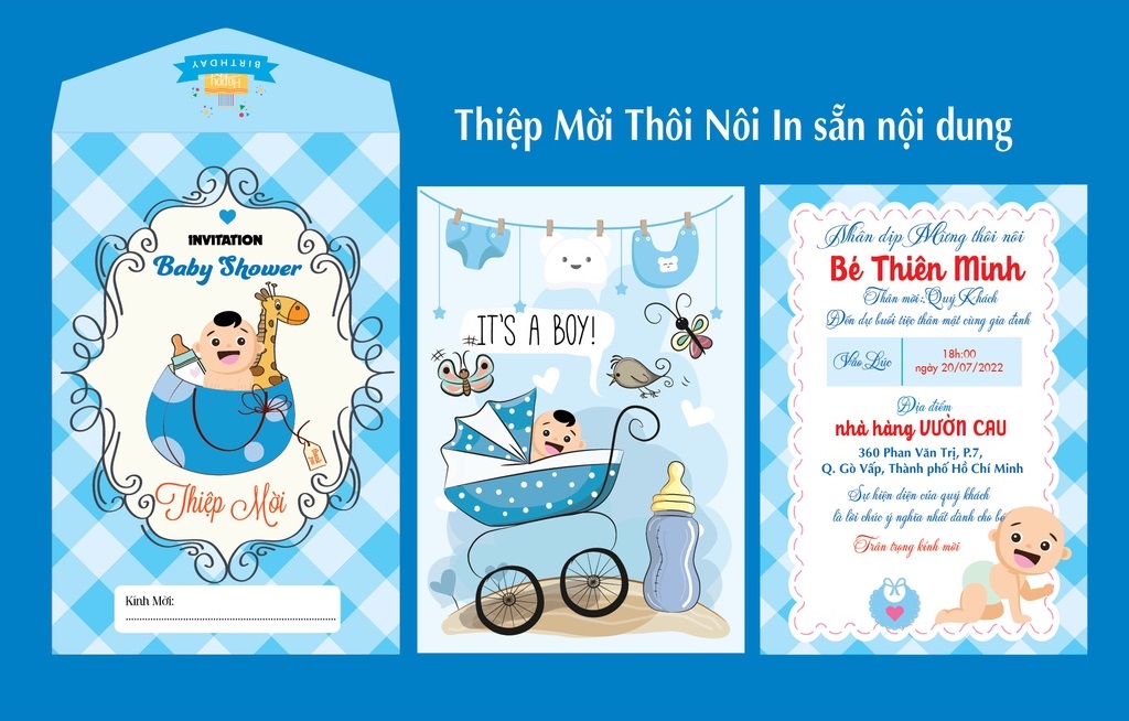 Mẫu thiệp mời thôi nôi đẹp