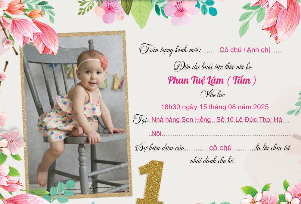 Thường thì bạn nên bắt đầu chuẩn bị và đặt in thiệp mời khoảng 1 đến 2 tháng trước ngày diễn ra sự kiện thôi nôi.