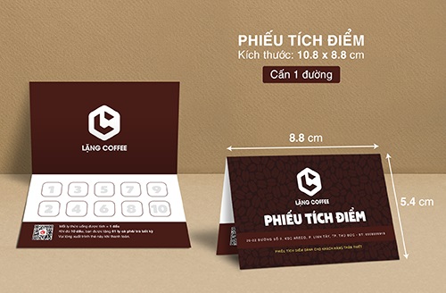 Kích thước in phiếu tích điểm