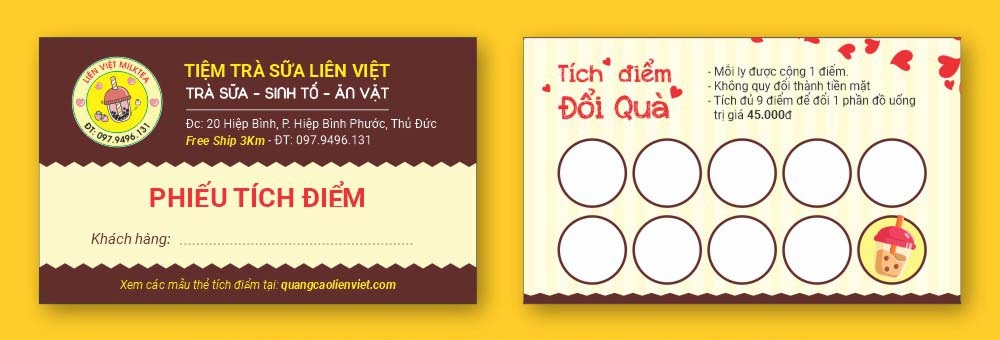 Mẫu thẻ tích điểm đẹp ấn tượng