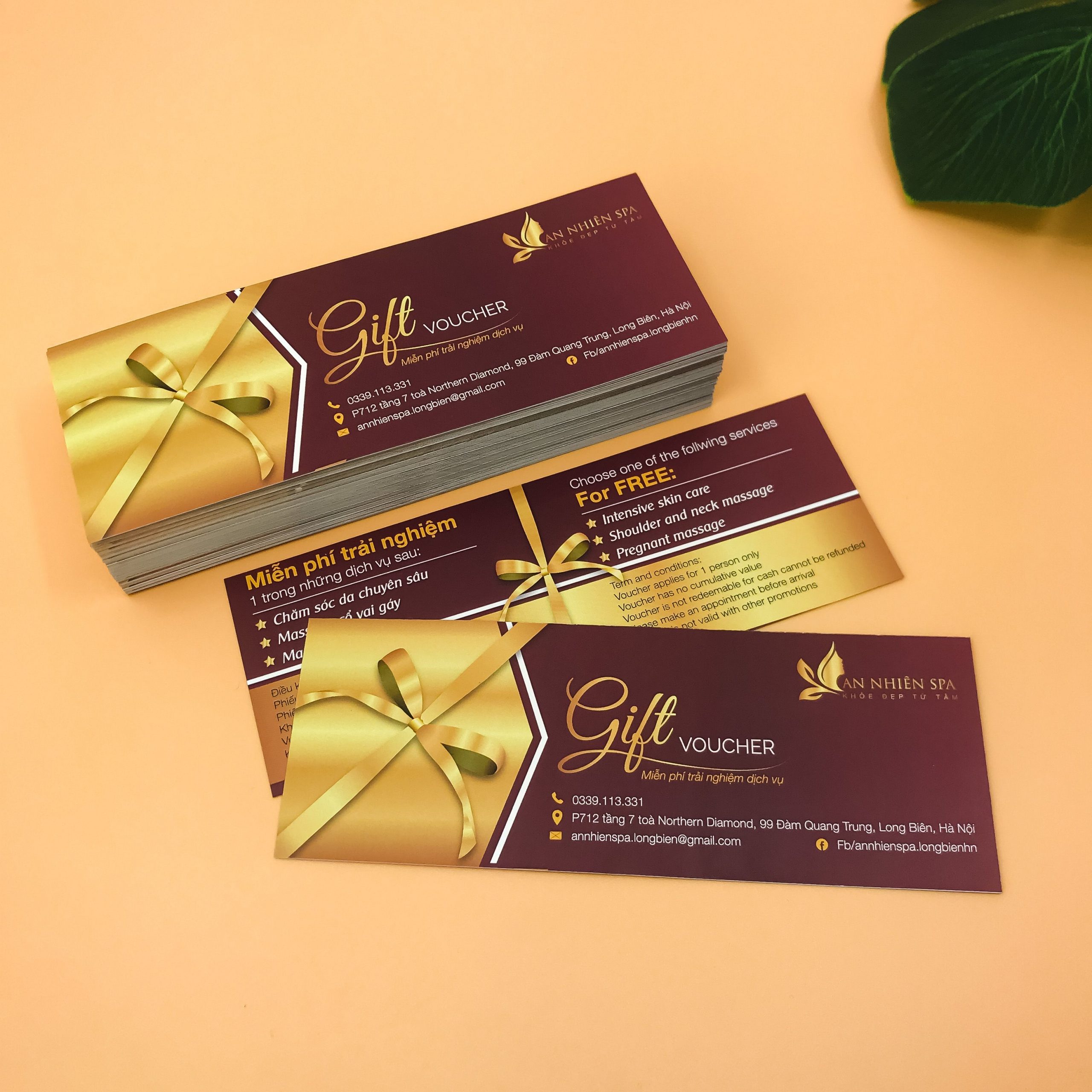 Kích thước voucher spa