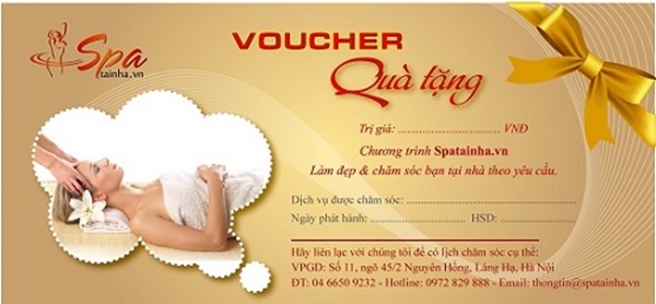 Mẫu thiết kế voucher spa đẹp và sang trọng