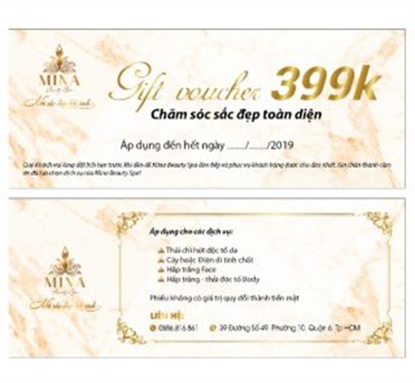 Mẫu thiết kế voucher spa đẹp và sang trọng