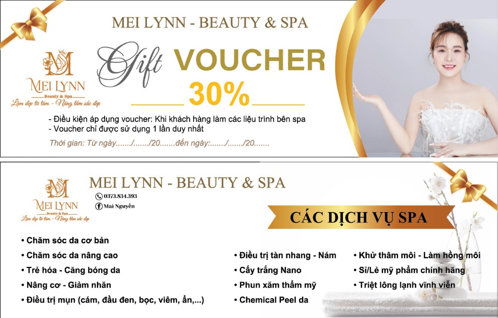 Mẫu thiết kế voucher spa đẹp và sang trọng