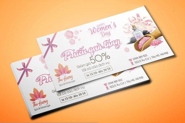 Mẫu thiết kế voucher spa đẹp và sang trọng