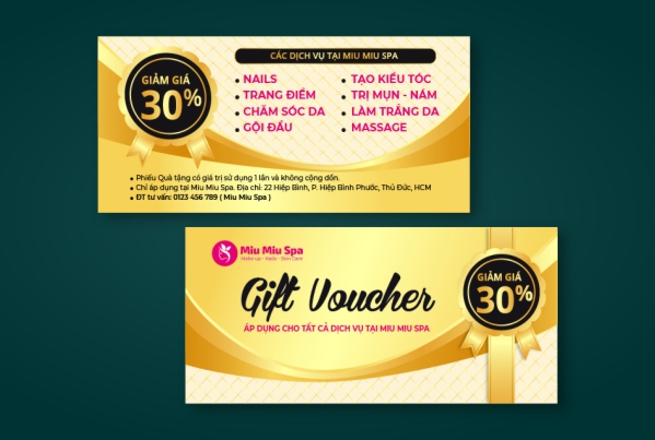 Mẫu thiết kế voucher spa đẹp và sang trọng