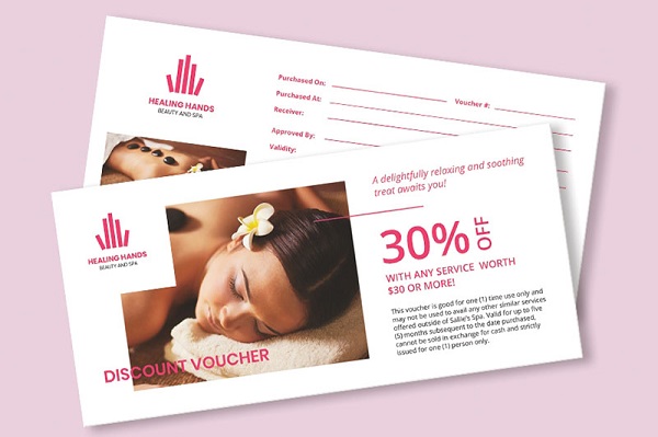 Mẫu thiết kế voucher spa đẹp và sang trọng