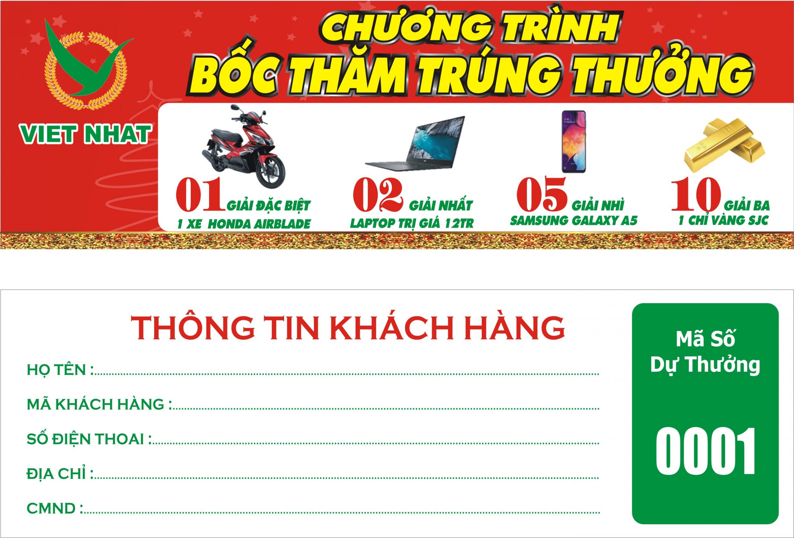 Kích thước phiếu bốc thăm