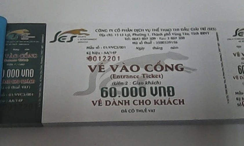 Mẫu vé vào cổng