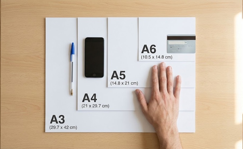 So sánh các kích thước tờ rơi chuẩn A3 A4 A5 A6 thông dụng