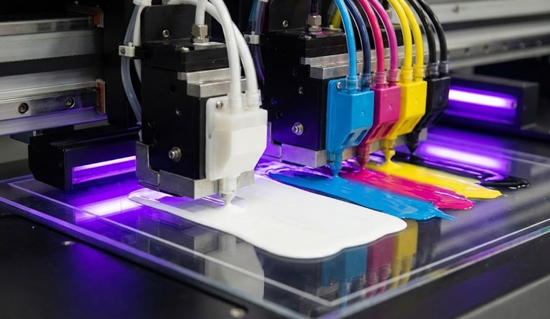 Công nghệ in UV decal trong lót trắng hiện đại.