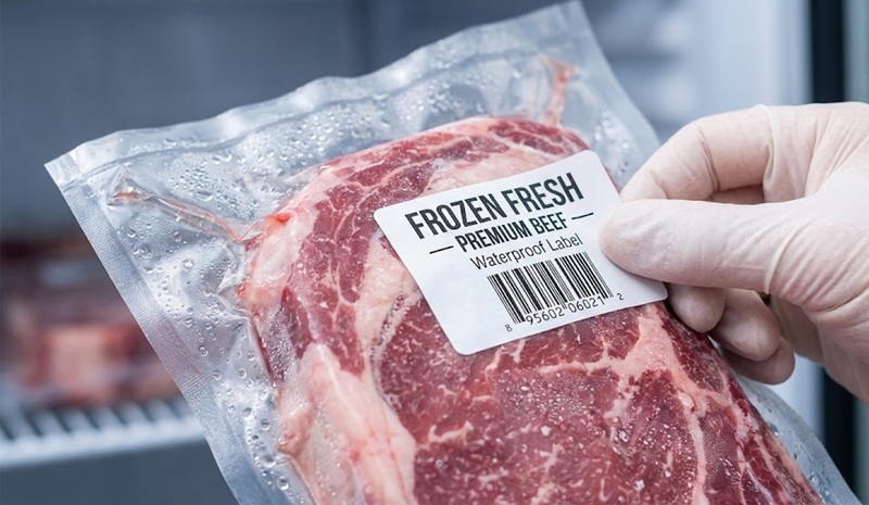 Decal nhựa dán túi hút chân không