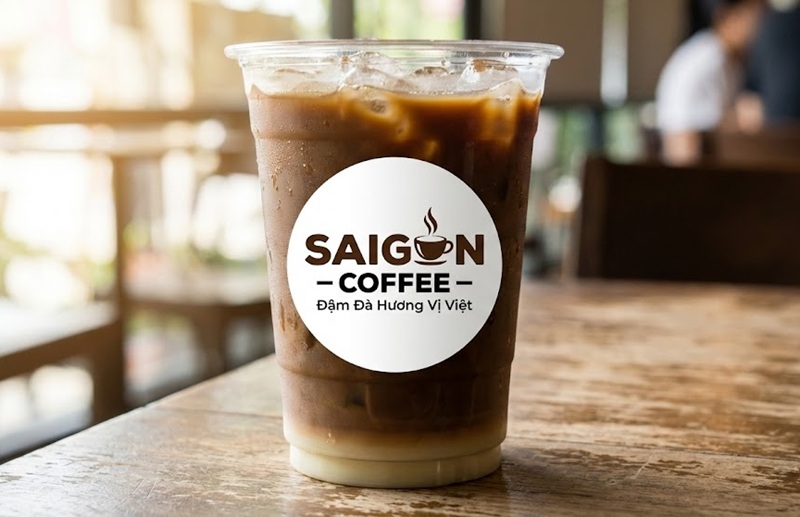 Decal sữa dán ly cafe nổi bật.