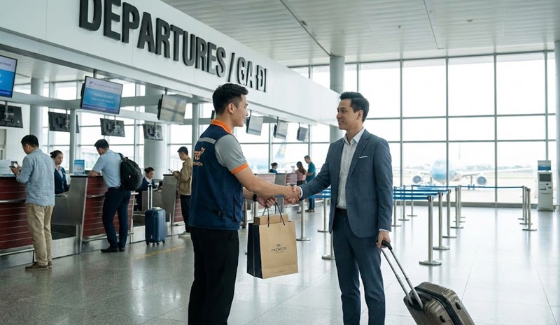 Giao hàng danh thiếp tận nơi tại sân bay Tân Sơn Nhất.
