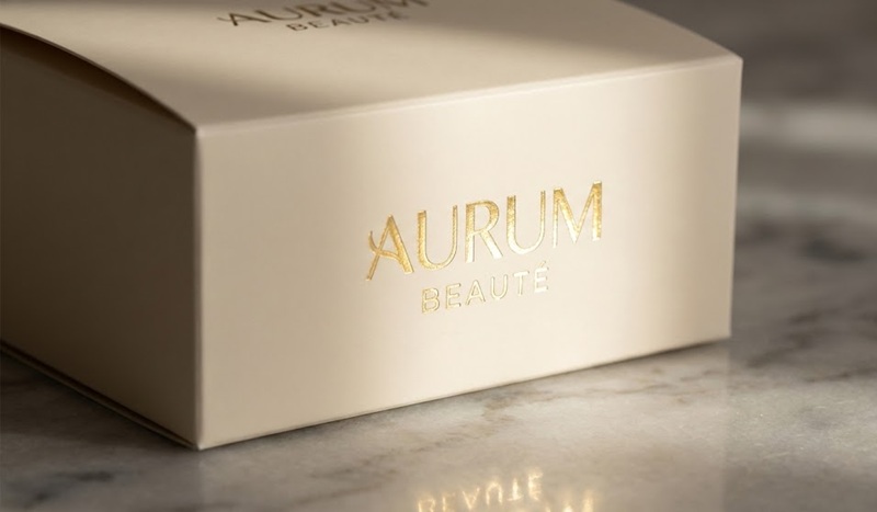 In hộp giấy mỹ phẩm ép kim logo sang trọng tiết kiệm chi phí.