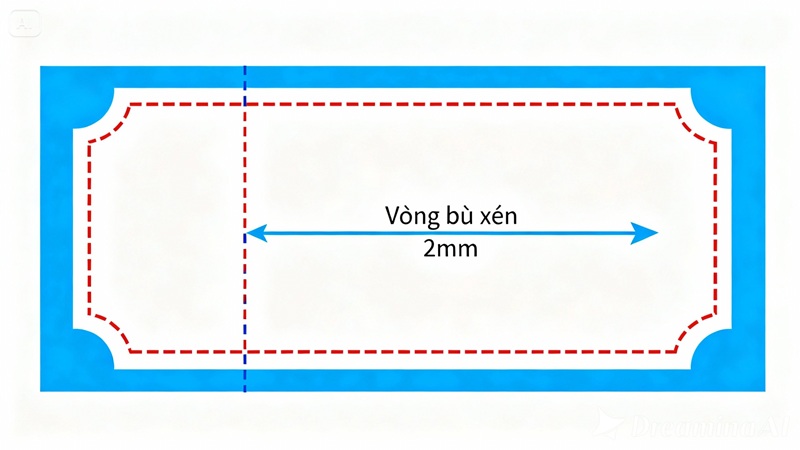 Hướng dẫn đặt vùng bù xén Bleed khi thiết kế voucher in ấn.