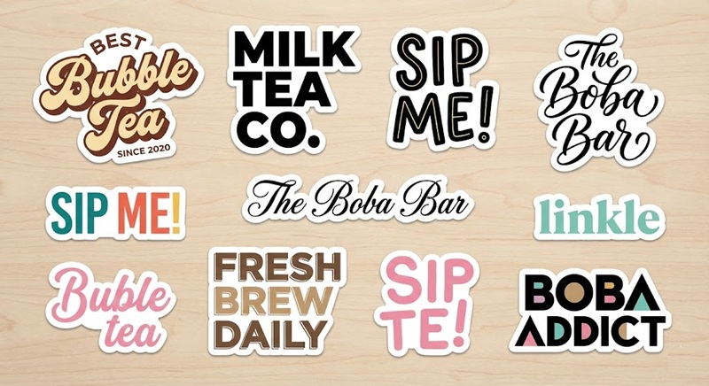 Các mẫu tem chữ nghệ thuật cách điệu cho quán cafe