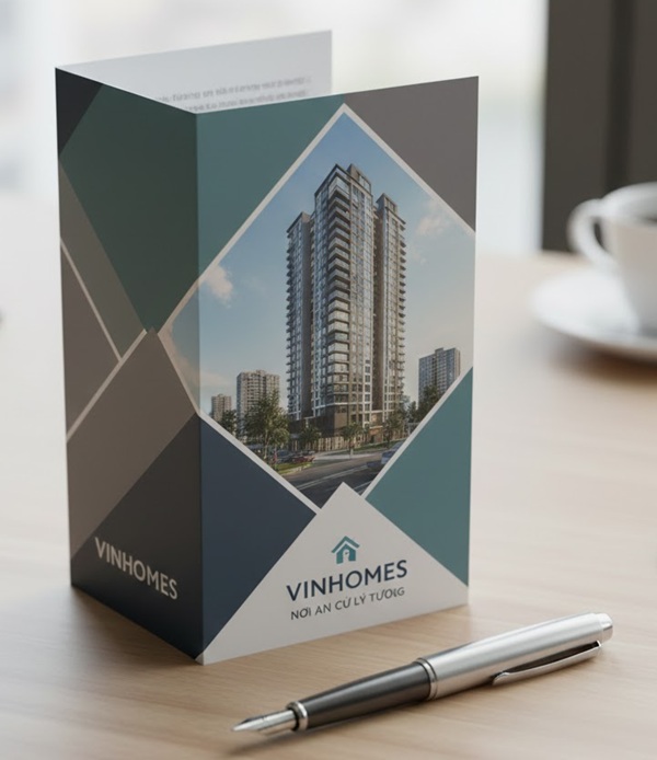 Mẫu tờ rơi gấp 3 lĩnh vực bất động sản