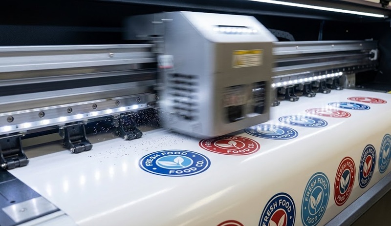 Máy in tem nhãn decal kỹ thuật số mực dầu chống nước.