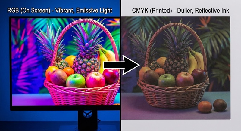 So sánh hệ màu rgb và cmyk trong in ấn