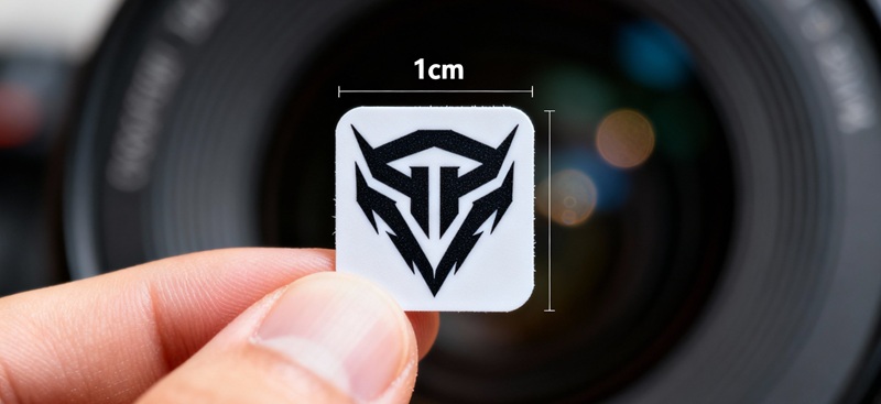 Sticker logo nhỏ 1cm in sắc nét bế demi chuẩn.