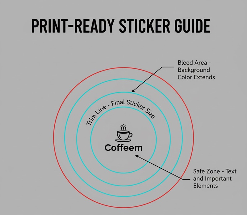 Vùng bù xén bleed trong thiết kế tem nhãn