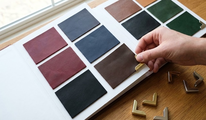 Mẫu da Simili và PU làm menu nhà hàng đa dạng màu sắc.