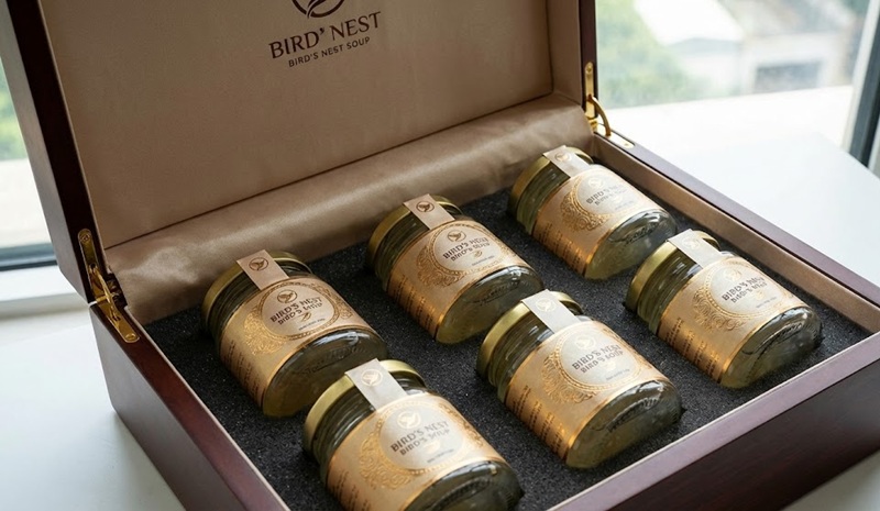 Bộ tem nhãn yến sào đầy đủ tem nắp và niêm phong.