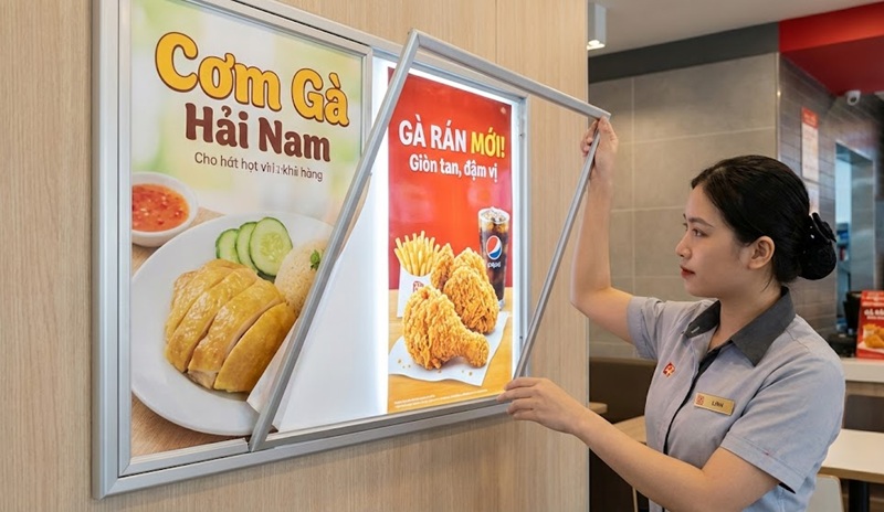 Cách thay tranh hộp đèn nắp bật nhanh chóng.