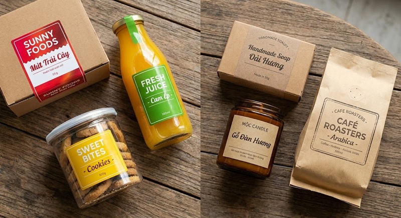 Các loại chất liệu in tem nhãn decal dán hộp phổ biến.