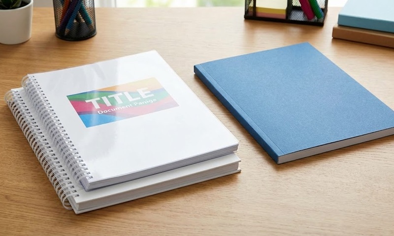 Các kiểu đóng cuốn tài liệu: lò xo kẽm và keo nhiệt.