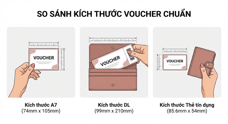 Các kích thước thiết kế voucher chuẩn trong in ấn.