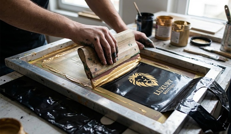 Quy trình in lụa túi ni lông thủ công sắc nét.