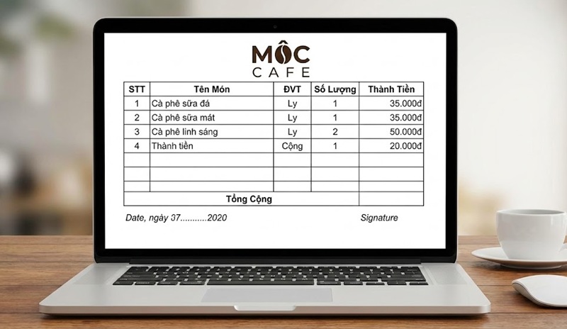 Mẫu thiết kế phiếu order quán cafe đẹp.