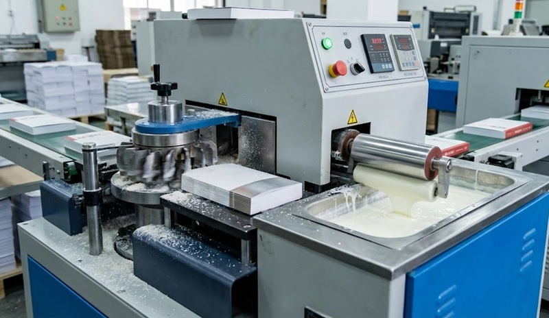 Máy đóng sách keo nhiệt tự động công nghiệp.