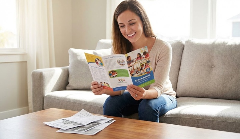 Brochure giới thiệu trường học thiết kế đẹp tạo niềm tin cho phụ huynh.