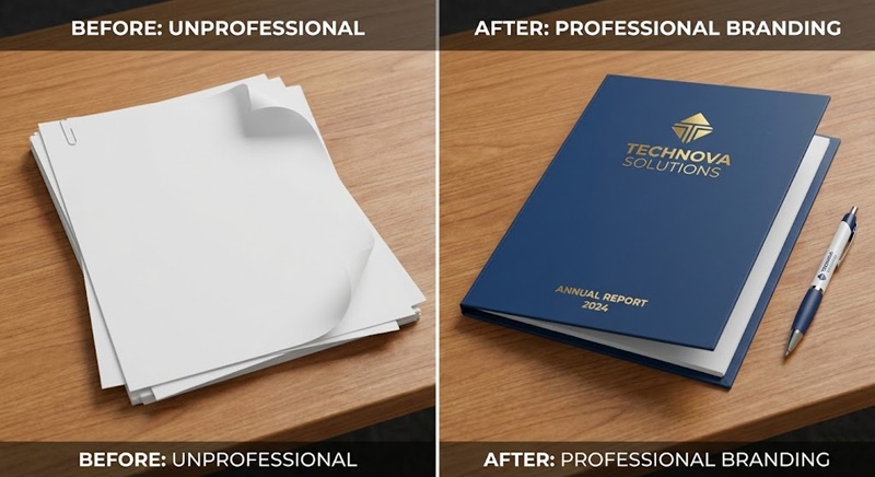 So sánh kẹp ghim và bìa kẹp tài liệu folder chuyên nghiệp.