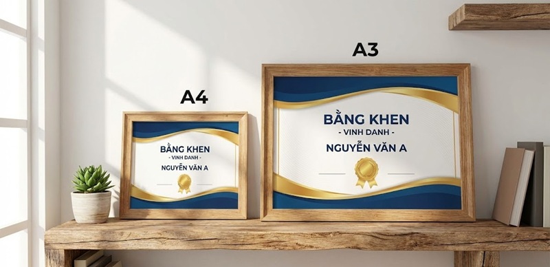 Khung Bằng Khen A4/A3 Giá Xưởng: Đẹp – Sang – Bền, Sẵn Hàng Tại TPHCM