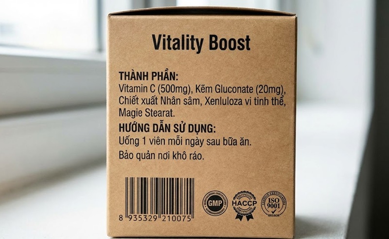 Thông tin sản phẩm in trên bao bì rõ ràng tạo niềm tin.