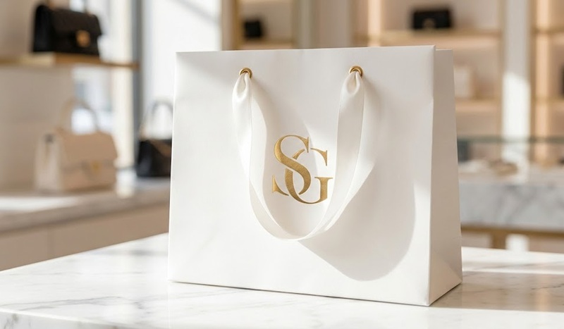 Túi giấy Couche in offset đẹp cho shop thời trang.