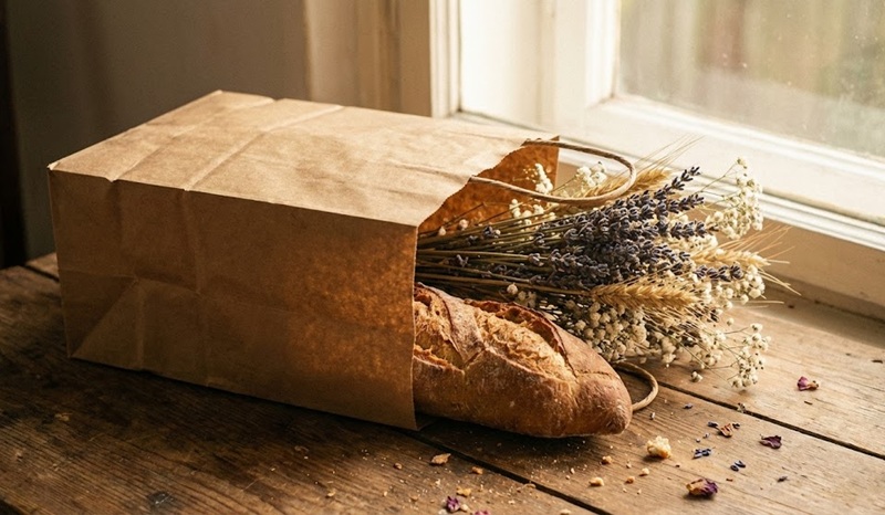 Túi giấy Kraft quai xoắn thân thiện môi trường.