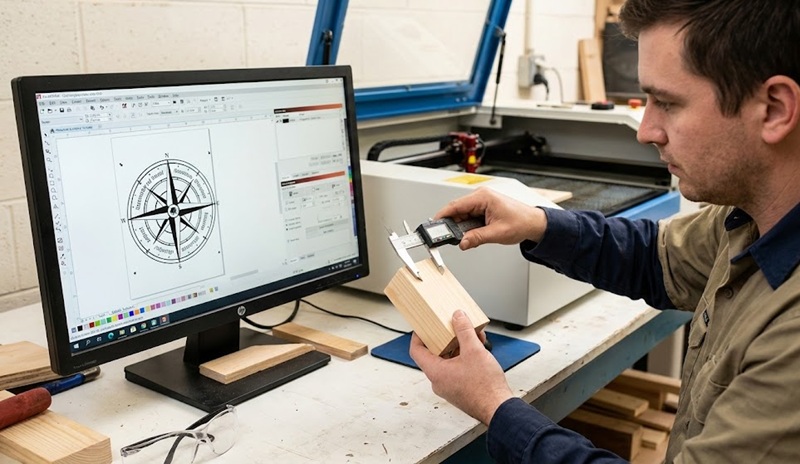 Quy trình thiết kế file khắc laser trên máy tính.